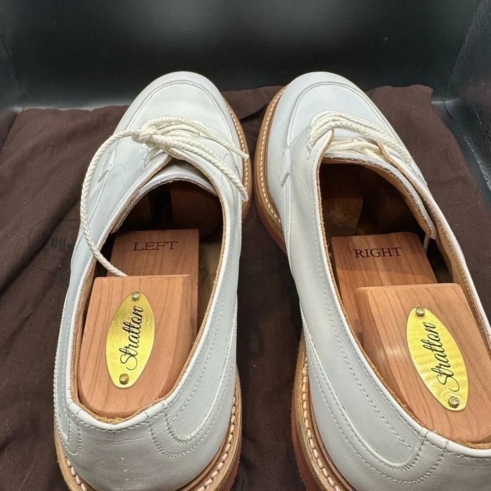 Church's Custom Grade White Leather Men's Oxfords
